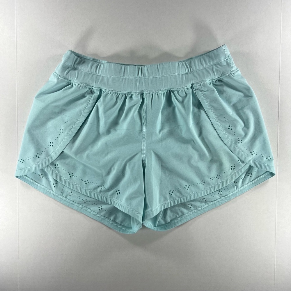 Lululemon Run Breeze By Short Laser Cut Aquamarine Women's Shorts Size 6 - Picture 5 of 7